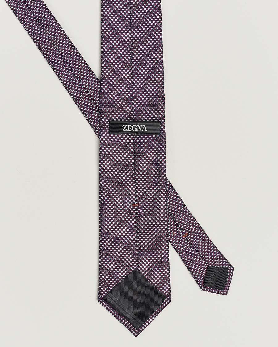 Herre | Zegna Jacquard Silk Tie Purple | Zegna | Jacquard Silk Tie Purple