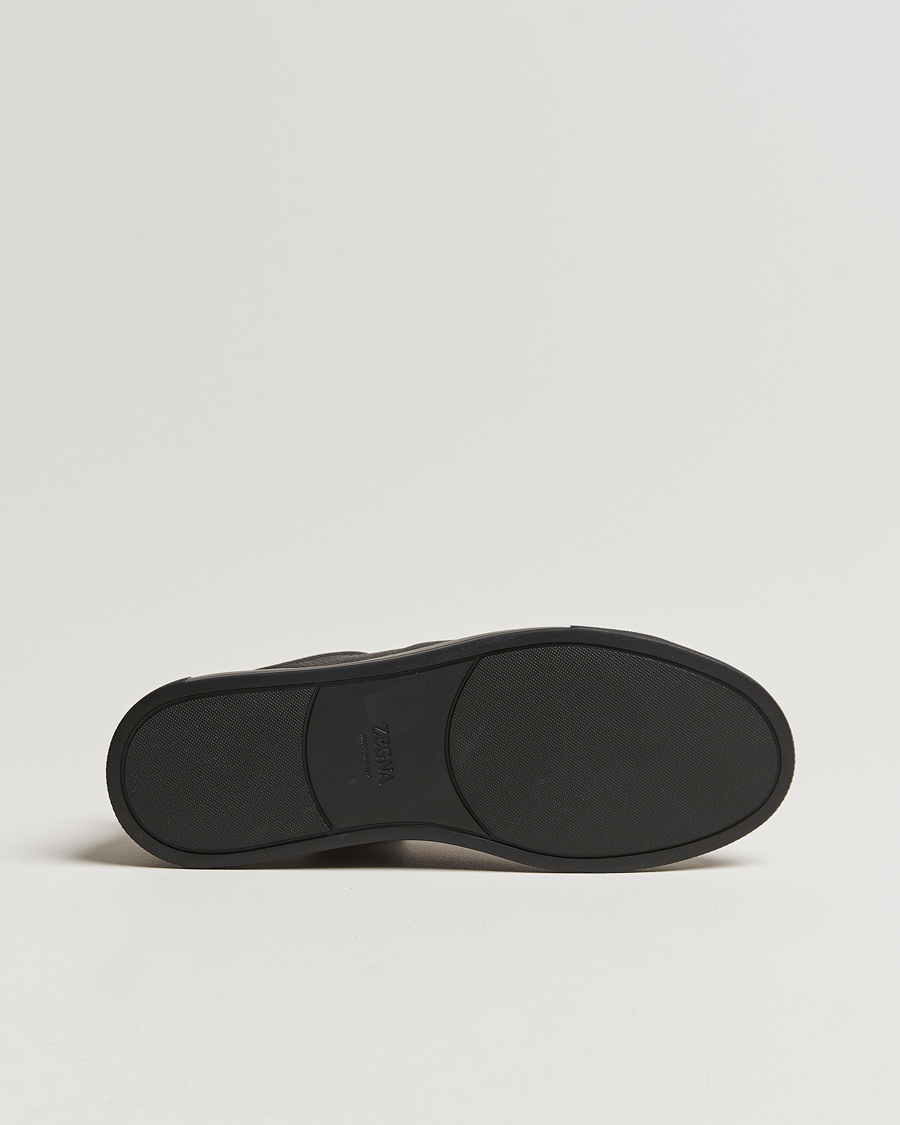 Herre | Zegna Triple Stitch Sneakers Full Black Deerskin | Zegna | Triple Stitch Sneakers Full Black Deerskin