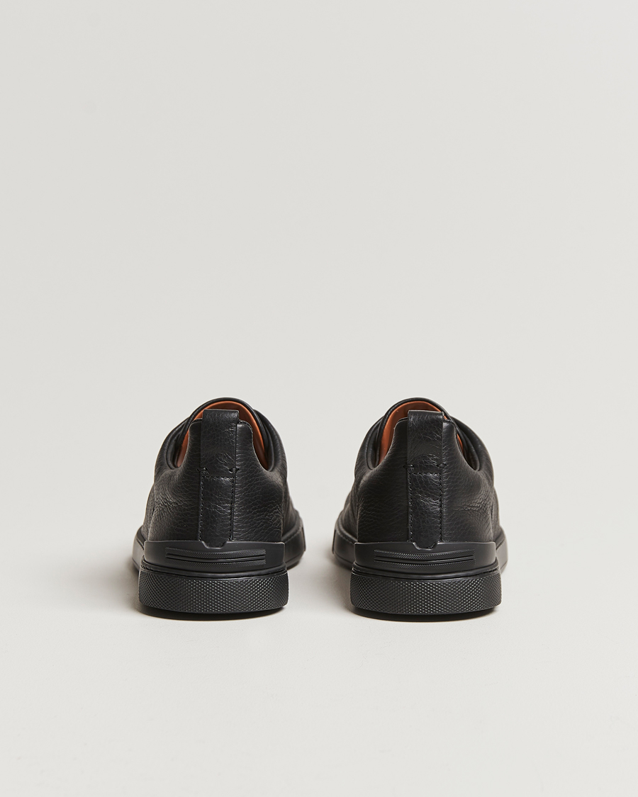Herre | Zegna Triple Stitch Sneakers Full Black Deerskin | Zegna | Triple Stitch Sneakers Full Black Deerskin