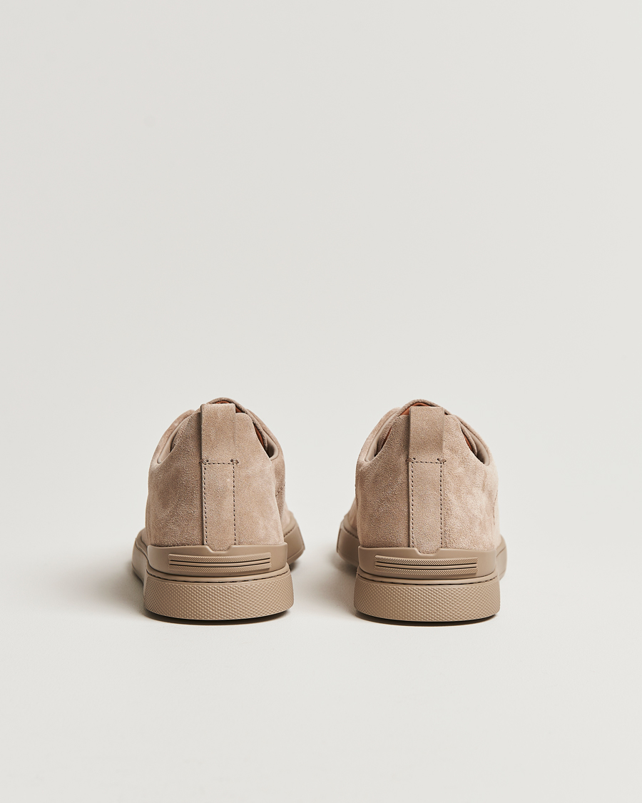 Herre | Zegna Triple Stitch Sneakers Full Beige Suede | Zegna | Triple Stitch Sneakers Full Beige Suede