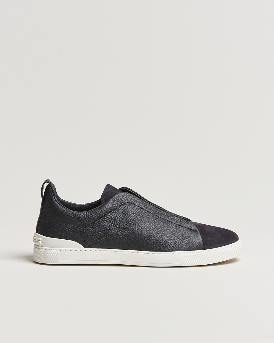 Herre | Zegna Triple Stitch Bi-Material Sneakers Navy | Zegna | Triple Stitch Bi-Material Sneakers Navy