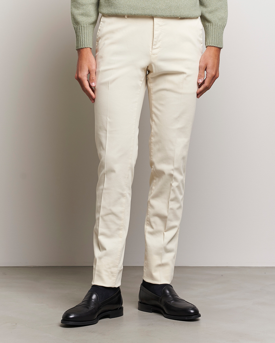 Herre | Klær | PT01 | Slim Fit Cotton Stretch Chinos Off White