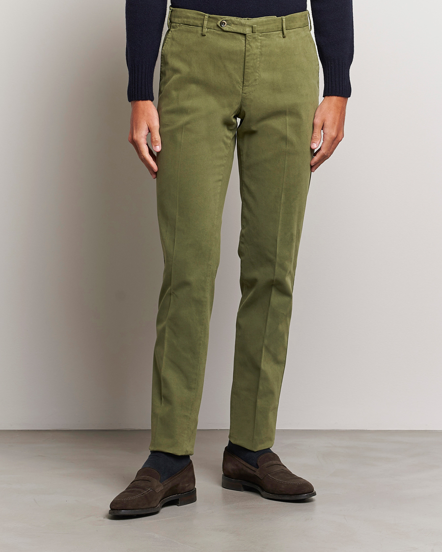 Herre |  | PT01 | Slim Fit Cotton Stretch Chinos Dark Green
