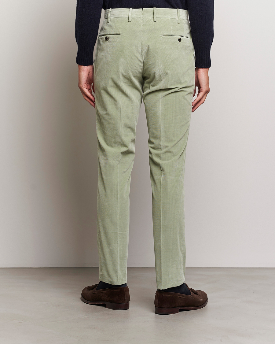 Herre | Bukser | PT01 | Slim Fit Pleated Corduroy Trousers Mint