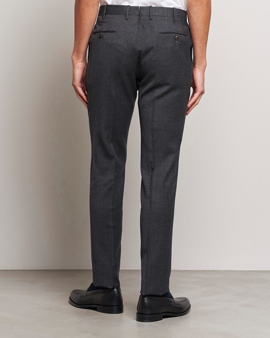 Herre | Bukser | PT01 | Slim Fit Pleated Houndstooth Trousers Medium Grey