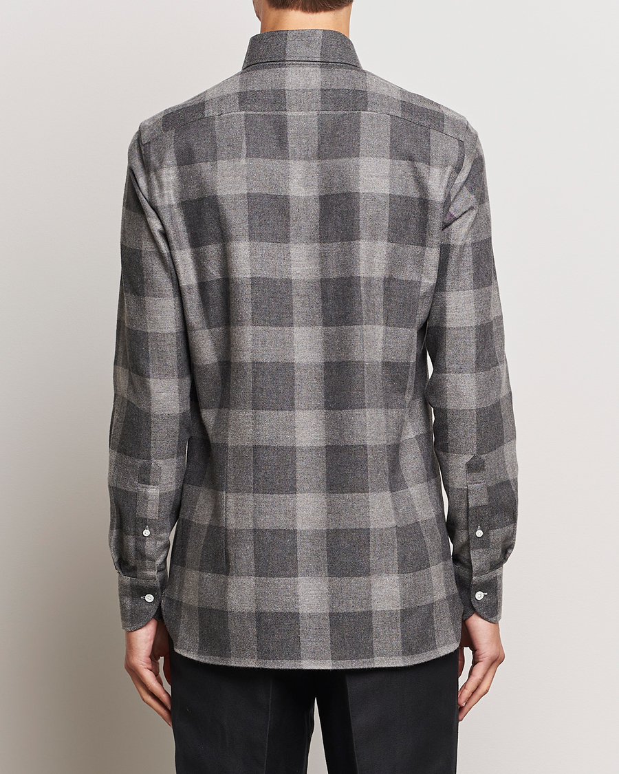 Herre | Skjorter | 100Hands | Large Checked Flannel Shirt Grey