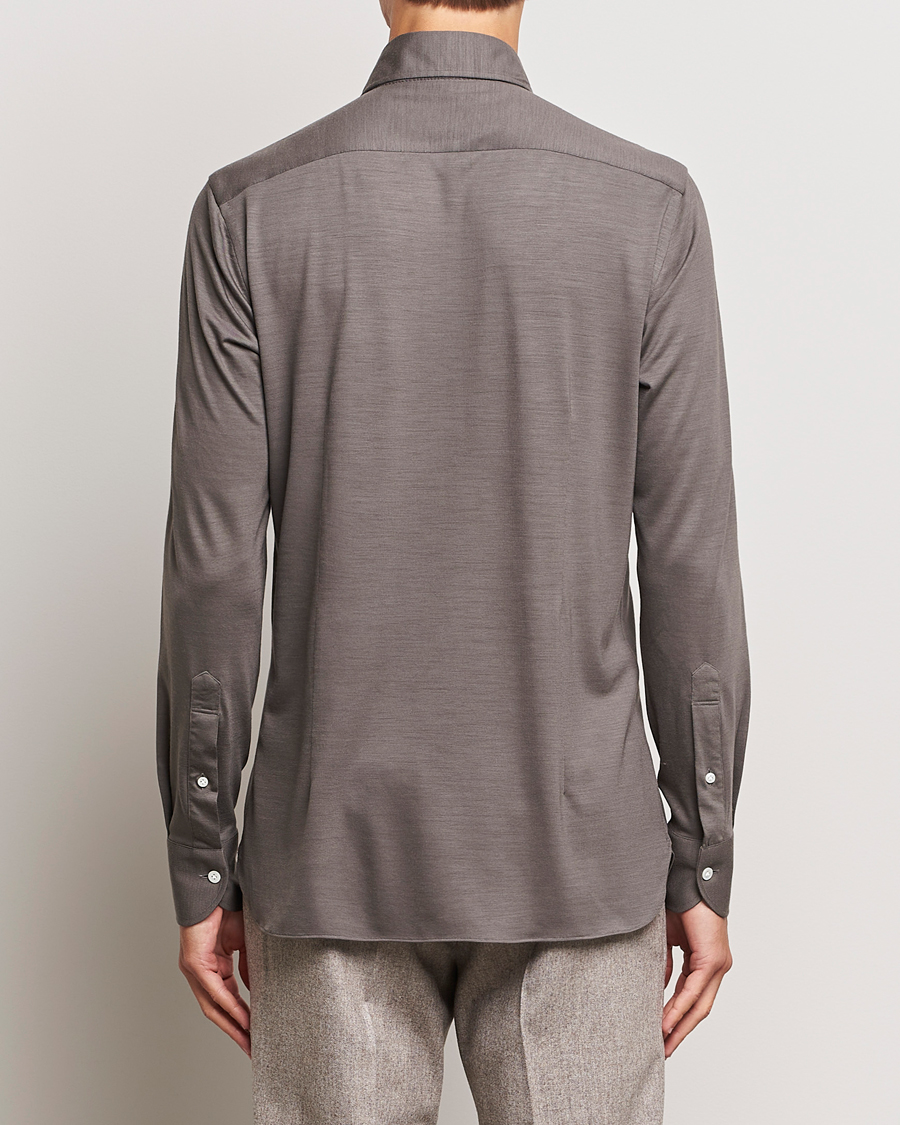 Herre | Skjorter | 100Hands | Wool Cut Away Shirt Green Grey