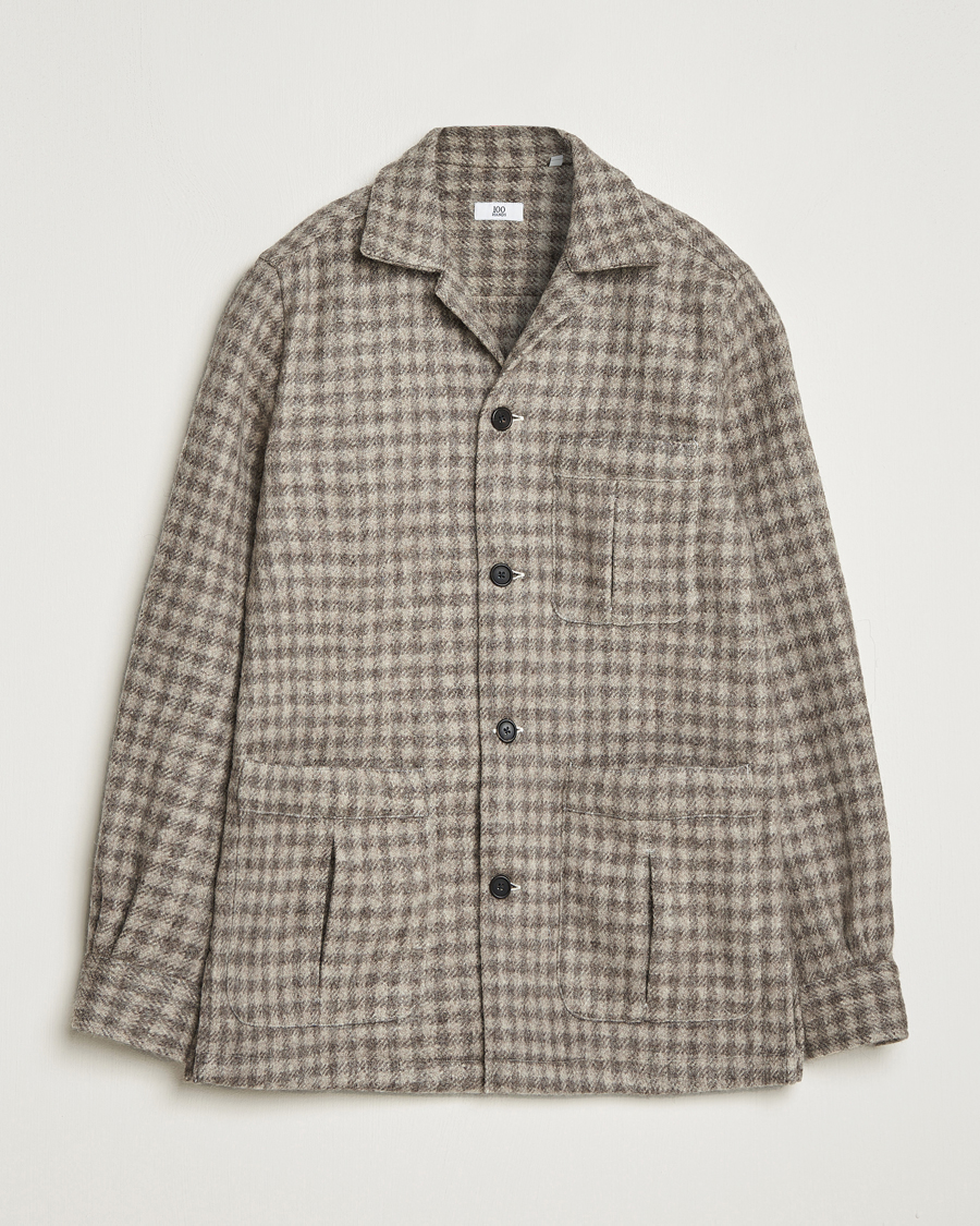 Herre |  | 100Hands | Fox Brothers Checked Wool Travellers Jacket Brown