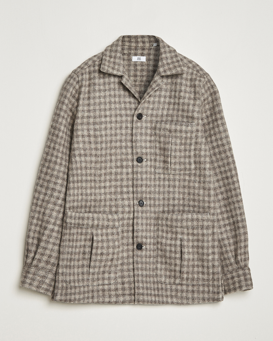 Herre | Skjorter | 100Hands | Fox Brothers Checked Wool Travellers Jacket Brown