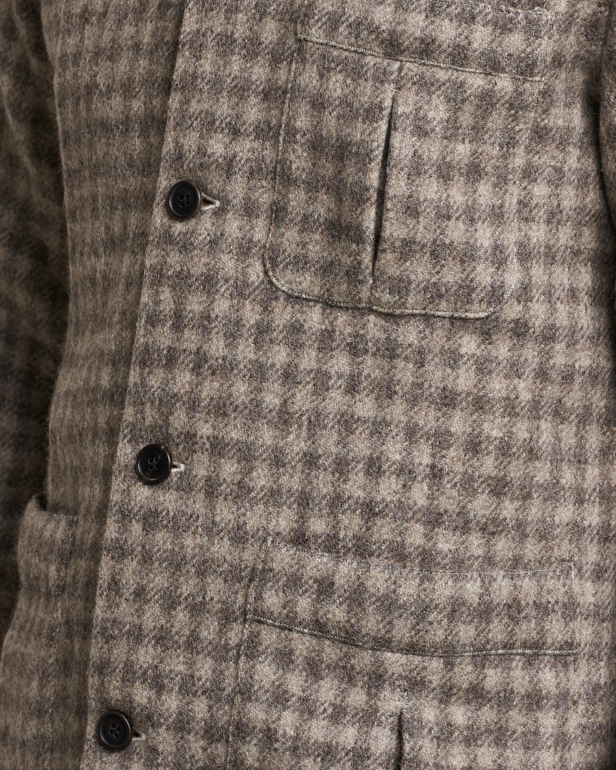 Herre | Skjorter | 100Hands | Fox Brothers Checked Wool Travellers Jacket Brown