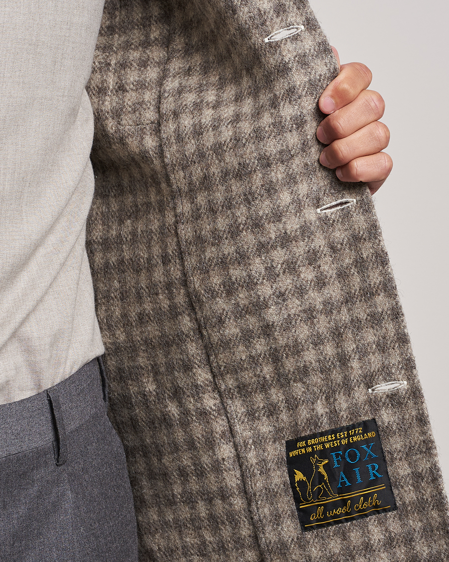 Herre | Skjorter | 100Hands | Fox Brothers Checked Wool Travellers Jacket Brown