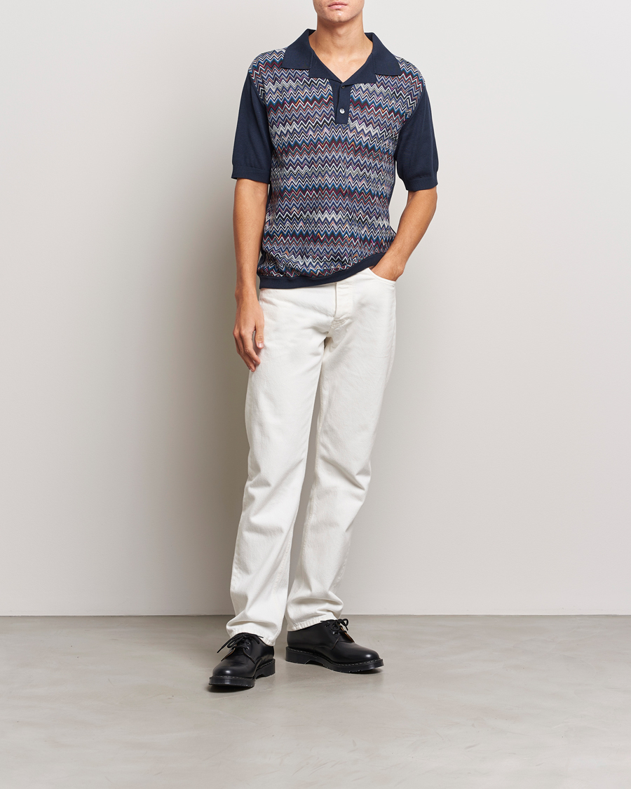 Herre | Pikéer | Missoni | Cotton/Silk Polo Navy