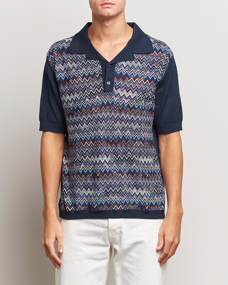 Herre | Pikéer | Missoni | Cotton/Silk Polo Navy