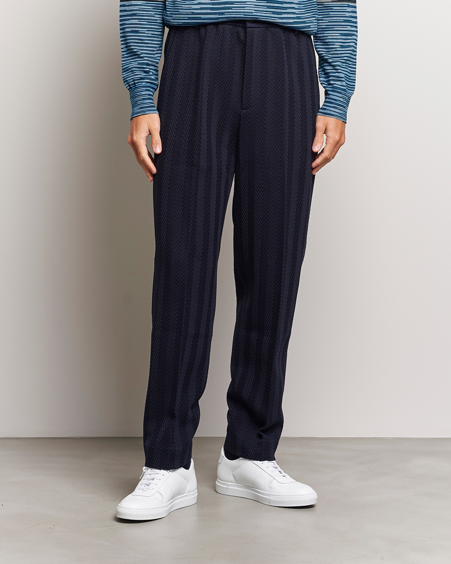 Herre | Missoni | Missoni | Tonal Zig-Zag Trousers Navy