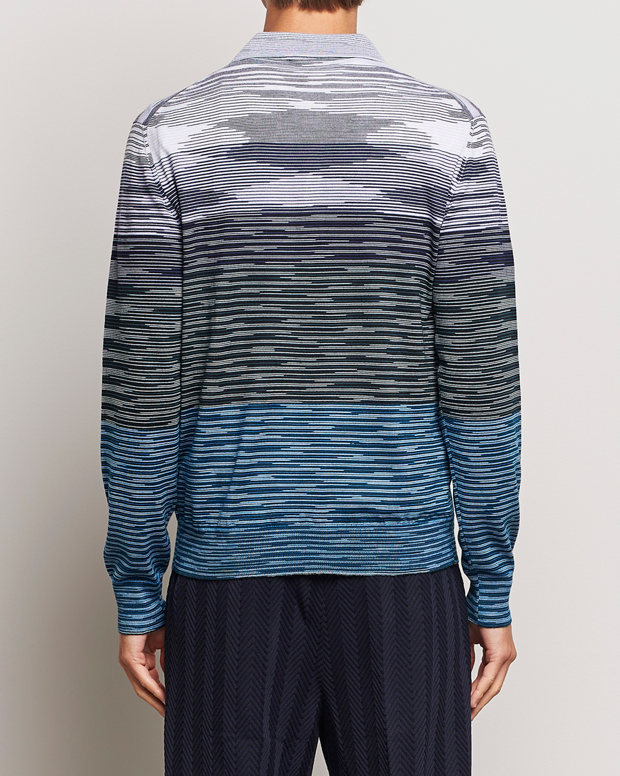 Herre | Gensere | Missoni | Space Dyed Long Sleeve Polo Blue/Black