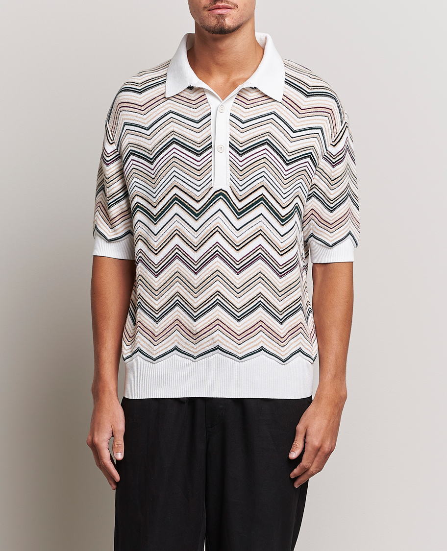 Herre | Missoni | Missoni | Chevron Cotton Polo Beige