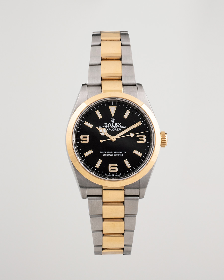Herre | Rolex Pre-Owned Explorer Two Tone 124273 Steel Gold Black | Rolex Pre-Owned | Explorer Two Tone 124273 Steel Gold Black