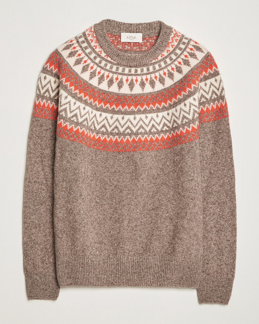 Herre | Gensere | Altea | Cashmere Blend Norwegian Sweater Beige/Red