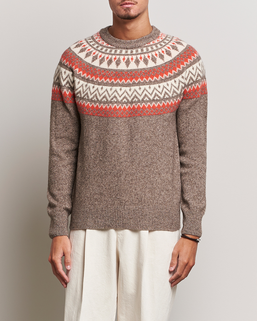 Herre | Julegensere | Altea | Cashmere Blend Norwegian Sweater Beige/Red