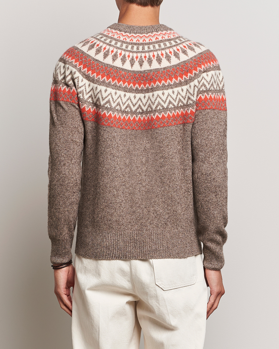 Herre | Gensere | Altea | Cashmere Blend Norwegian Sweater Beige/Red