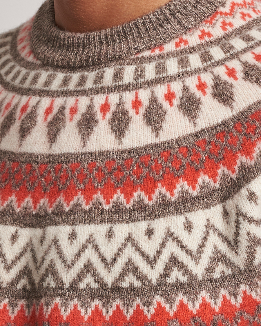 Herre | Gensere | Altea | Cashmere Blend Norwegian Sweater Beige/Red