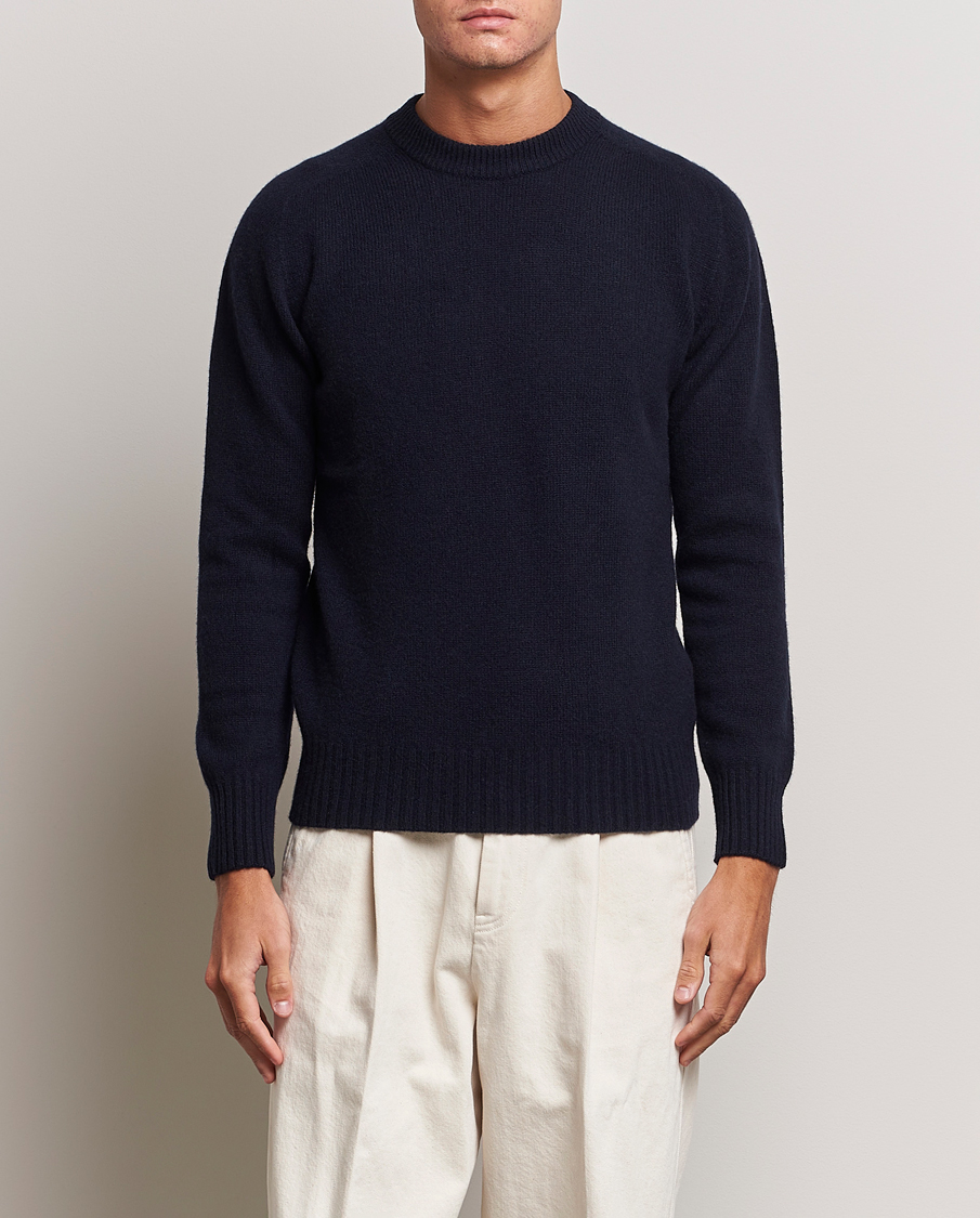 Herre | | Altea | Wool/Cashmere Crew Neck Pullover Navy
