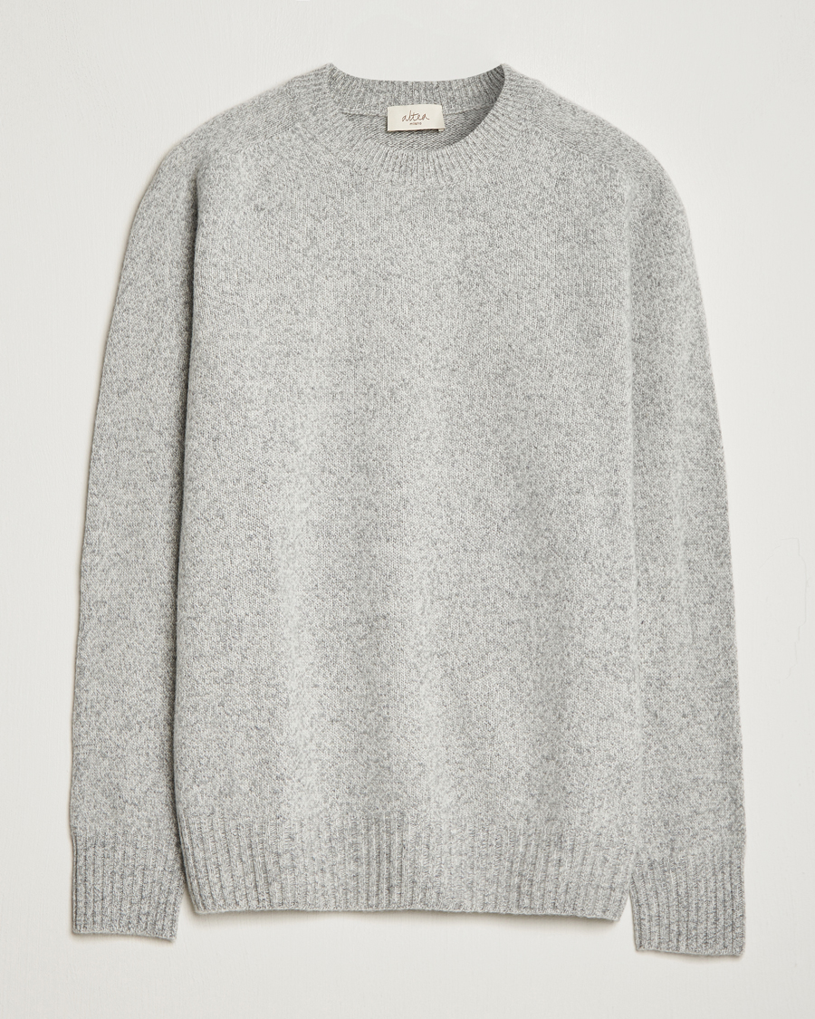 Herre | | Altea | Wool/Cashmere Crew Neck Pullover Grey Melange