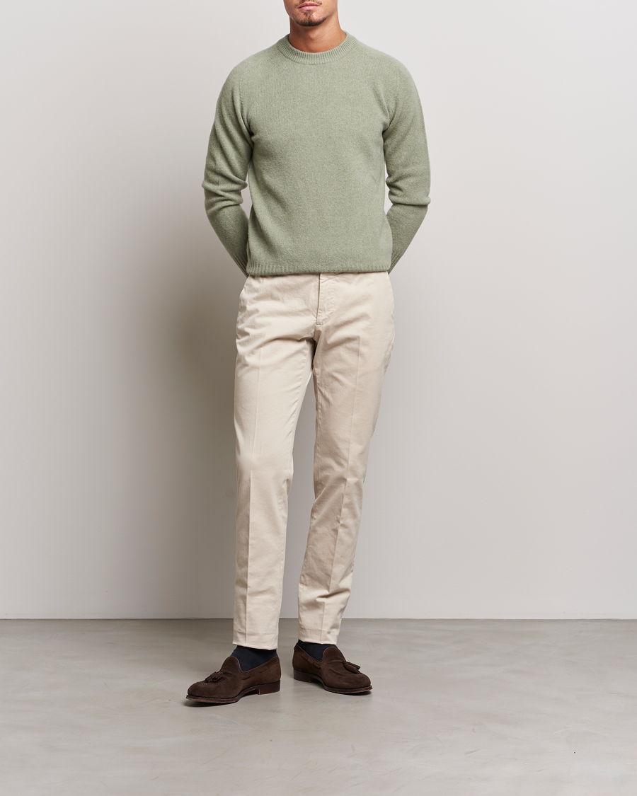 Herre | Gensere | Altea | Wool/Cashmere Crew Neck Pullover Sage