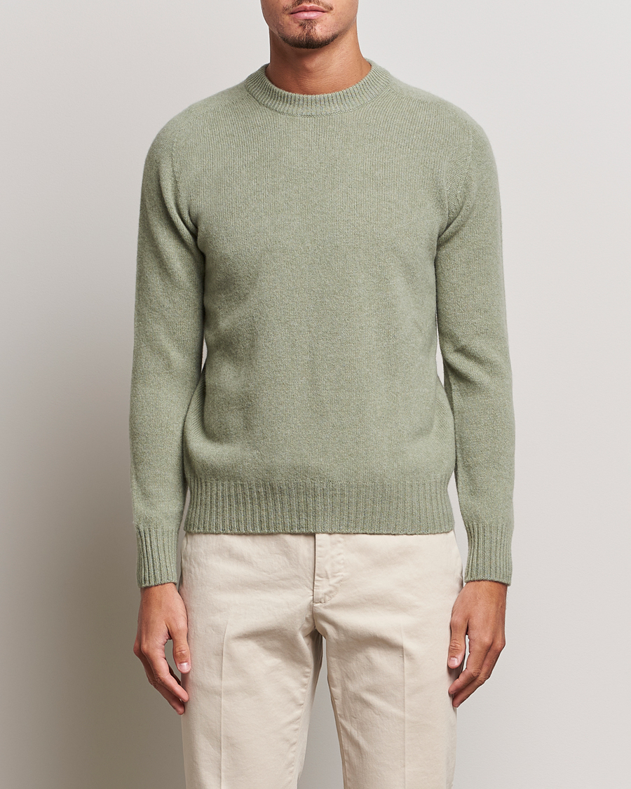 Herre | | Altea | Wool/Cashmere Crew Neck Pullover Sage