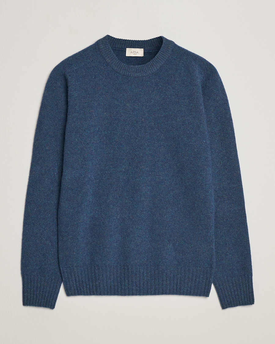 Herre | Gensere | Altea | Wool/Cashmere Crew Neck Pullover Petroleum