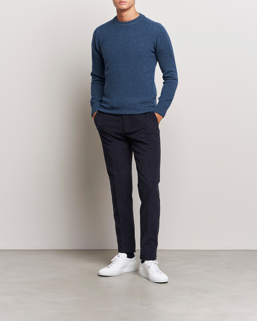Herre | Gensere | Altea | Wool/Cashmere Crew Neck Pullover Petroleum