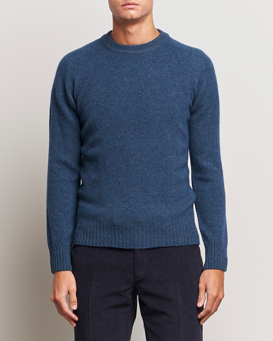 Herre | Gensere | Altea | Wool/Cashmere Crew Neck Pullover Petroleum