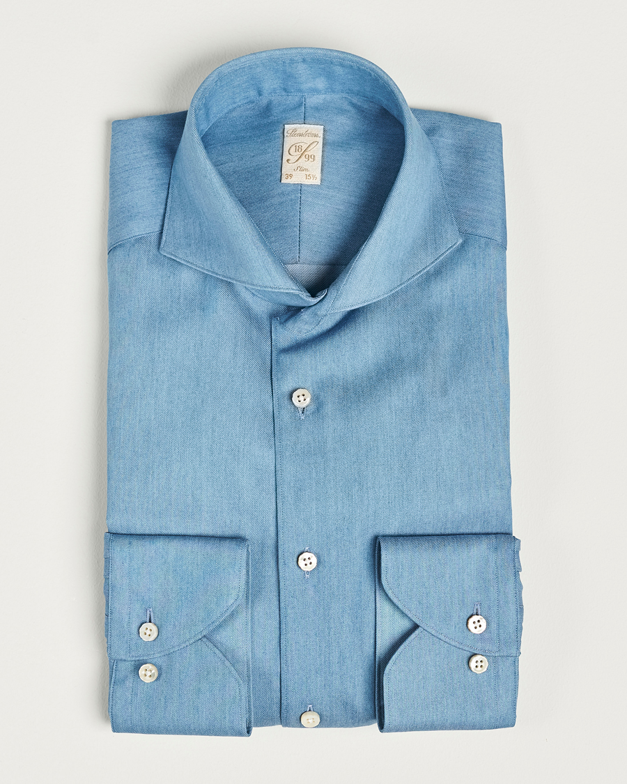 Herre | Skjorter | Stenströms | 1899 Slim Denim Twill Shirt Indigo