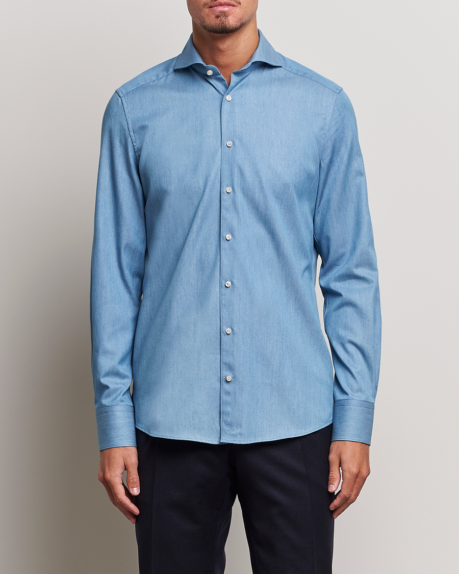 Herre | Avdelinger | Stenströms | 1899 Slim Denim Twill Shirt Indigo