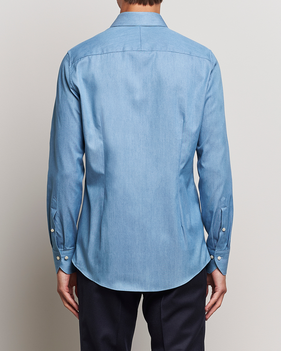 Herre | Skjorter | Stenströms | 1899 Slim Denim Twill Shirt Indigo