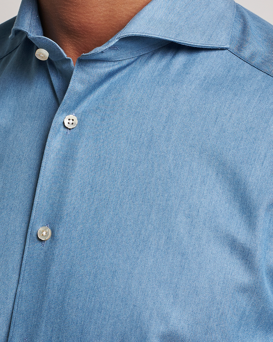 Herre | Skjorter | Stenströms | 1899 Slim Denim Twill Shirt Indigo