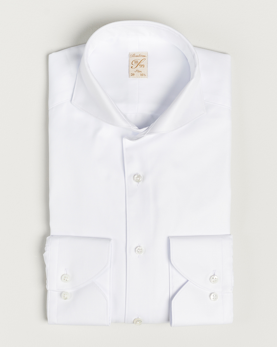 Herre |  | Stenströms | 1899 Slim Supima Cotton Twill Shirt White