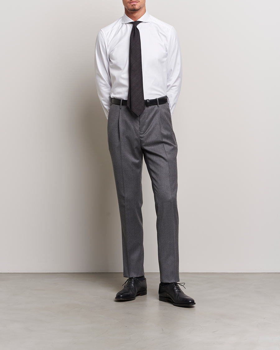 Herre | Skjorter | Stenströms | 1899 Slim Supima Cotton Twill Shirt White