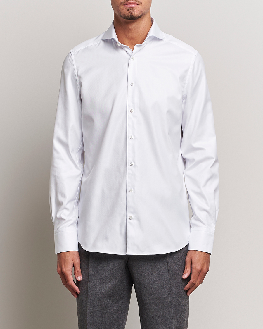 Herre | The Classics of Tomorrow | Stenströms | 1899 Slim Supima Cotton Twill Shirt White