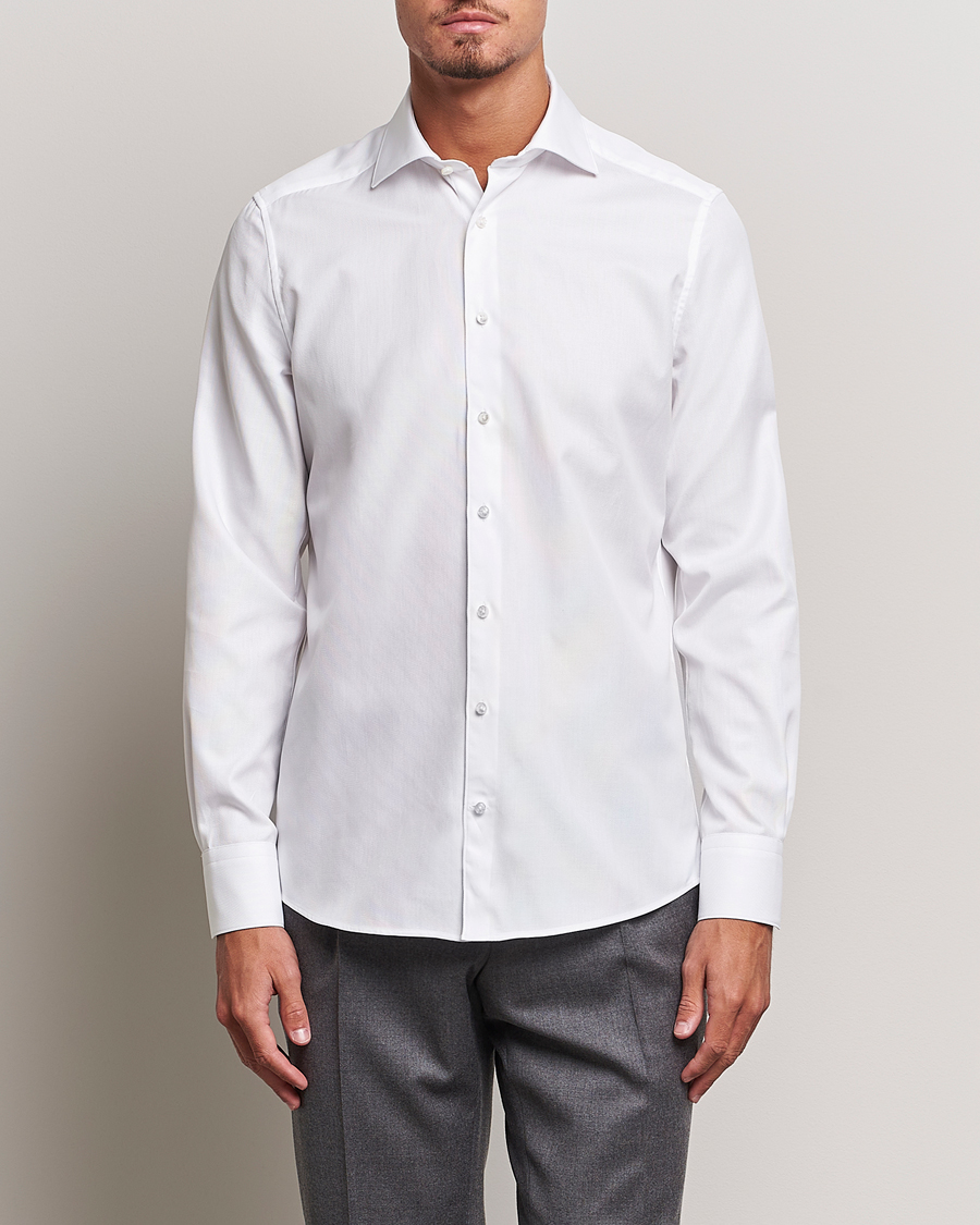 Herre | Formelle | Stenströms | 1899 Slim Cotton Royal Oxford Shirt White