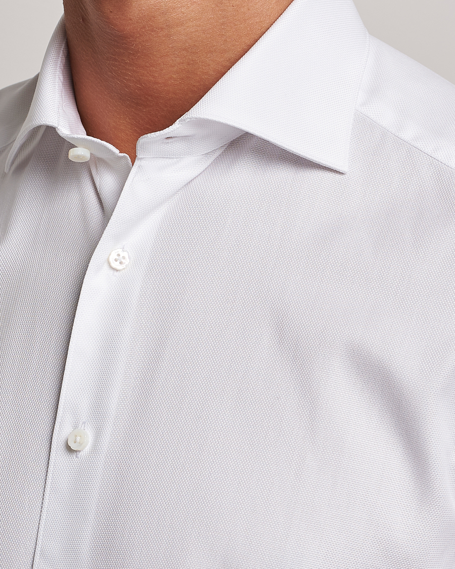 Herre | Skjorter | Stenströms | 1899 Slim Cotton Royal Oxford Shirt White