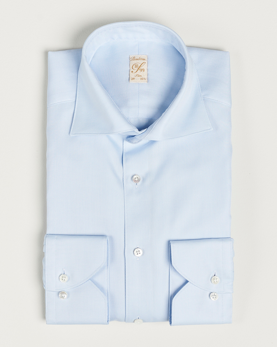 Herre | Skjorter | Stenströms | 1899 Slim Cotton Royal Oxford Shirt Light Blue