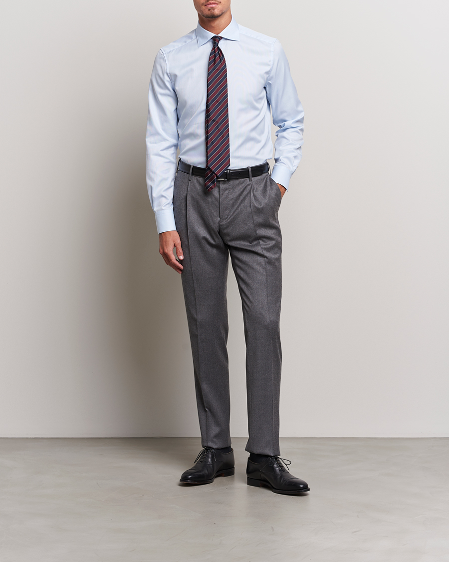 Herre | Skjorter | Stenströms | 1899 Slim Cotton Royal Oxford Shirt Light Blue
