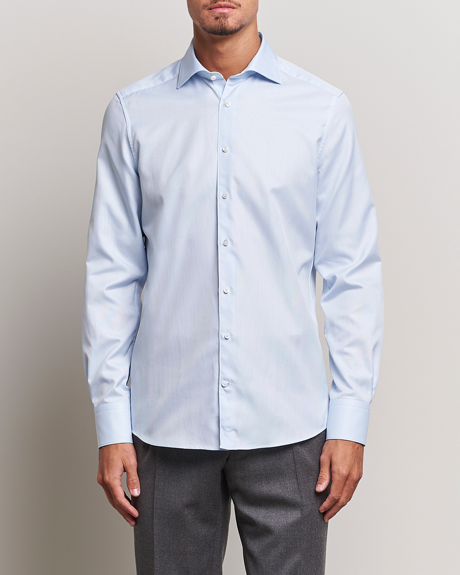 Herre | Skjorter | Stenströms | 1899 Slim Cotton Royal Oxford Shirt Light Blue