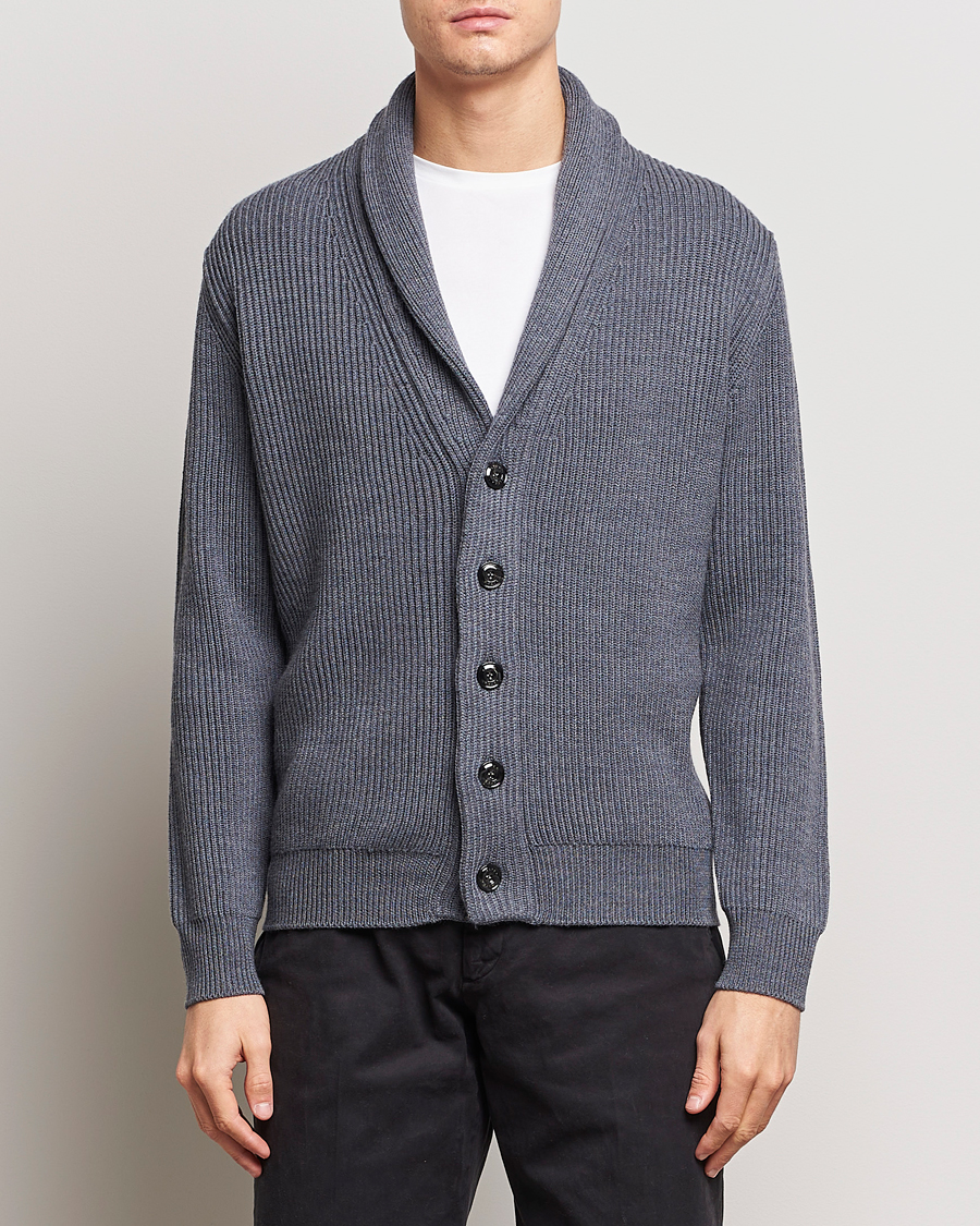 Herre | Italian Department | Altea | Shawl Collar Cardigan Charcoal