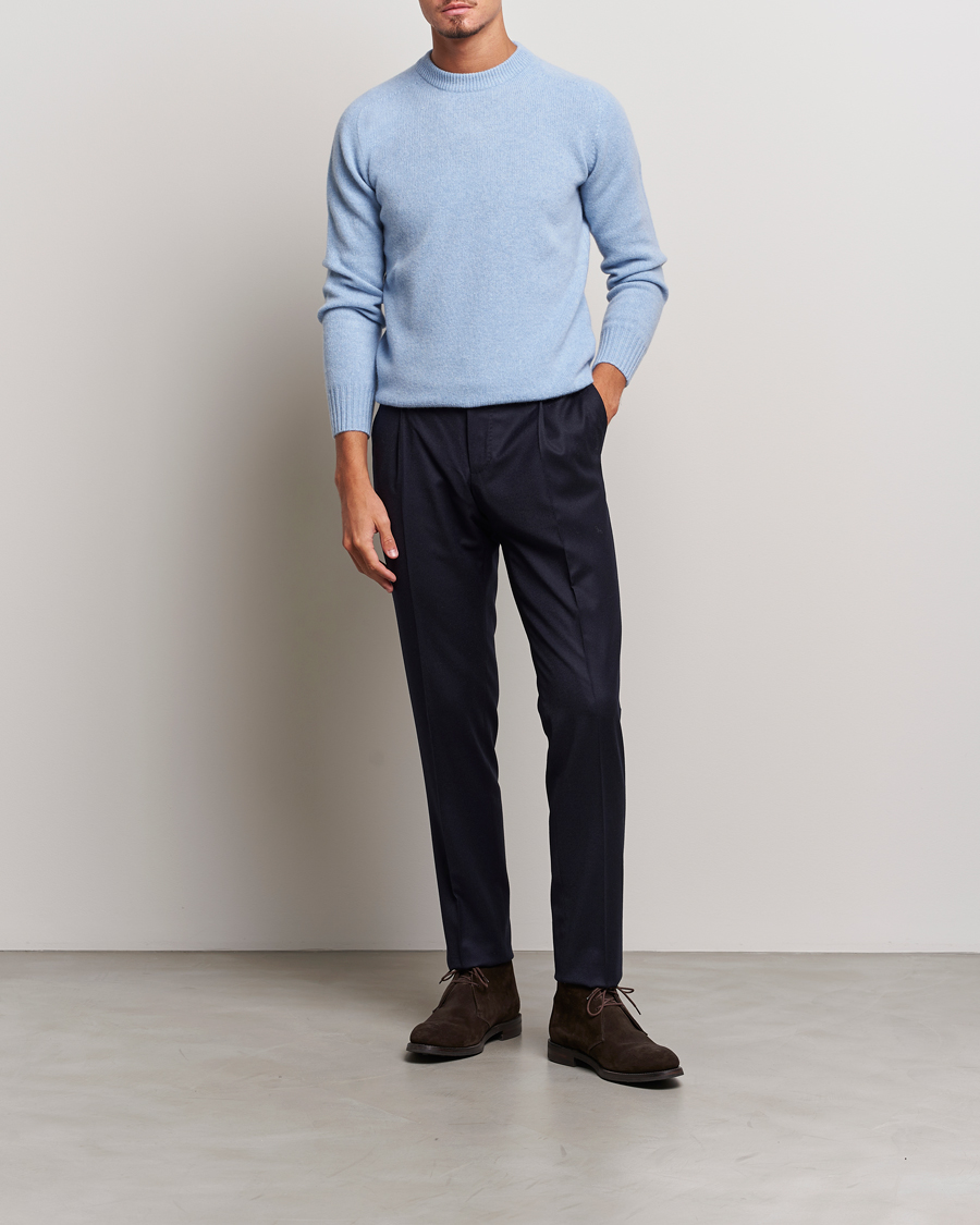 Herre | Gensere | Altea | Wool/Cashmere Crew Neck Pullover Light Blue