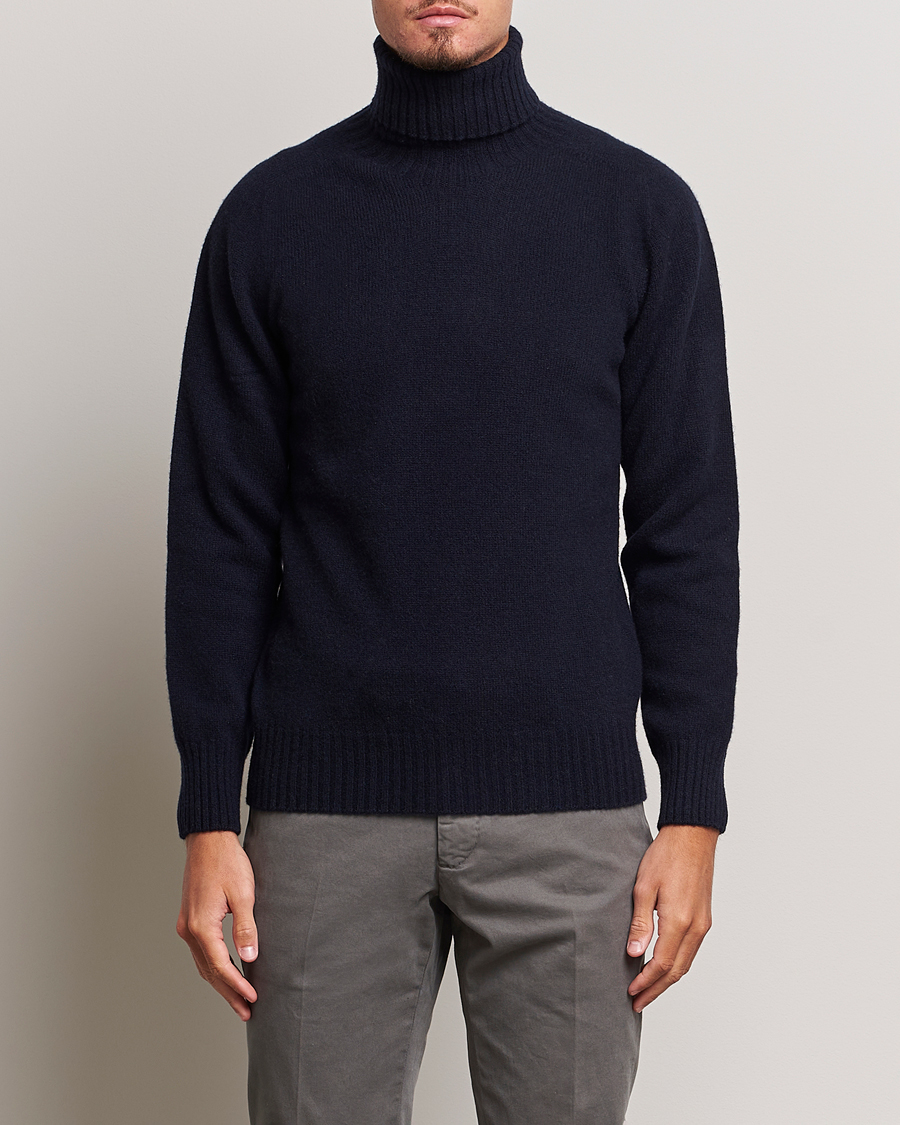 Herre |  | Altea | Wool/Cashmere Crew Neck Rollneck Navy