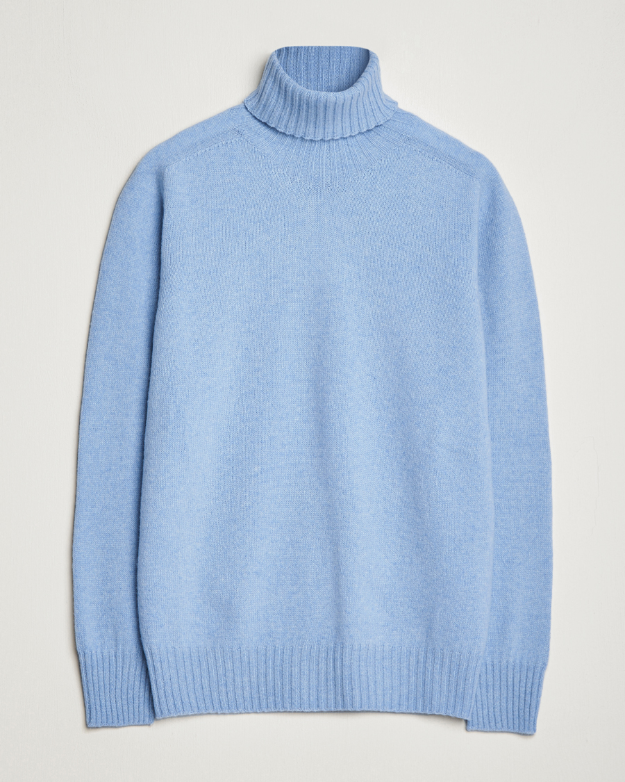 Herre | | Altea | Wool/Cashmere Crew Neck Rollneck Light Blue