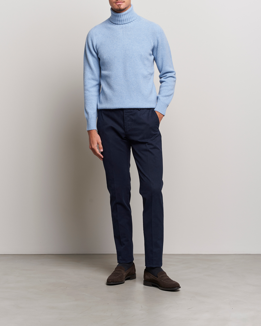 Herre | Gensere | Altea | Wool/Cashmere Crew Neck Rollneck Light Blue