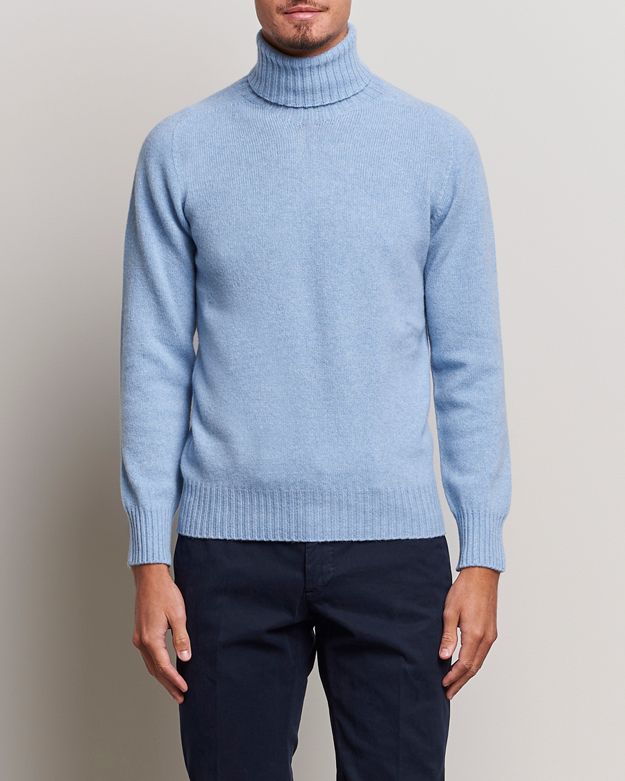 Herre | | Altea | Wool/Cashmere Crew Neck Rollneck Light Blue